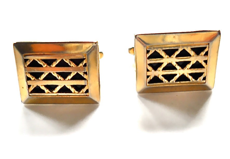 Vintage CuffLinks Hickok Filigree Gold Toned 1950s Haute Juice