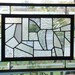 Stained glass window panel black and white abstract clears geometric stained glass panel window hanging beveled