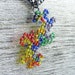 Beaded Twin Dragon Curve Fractal Necklace - Fire & Ice