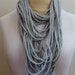 Necklace Infinity Scarf - Gray Jersey Upcycled