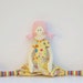 Cloth doll softie-stuffed doll, textile doll for little girls. Handmade child friendly fabric doll yellow polka dot plushie.Gift for girls.