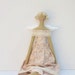 Pretty fabric angel doll, rose summer angel,cloth doll - blonde in light pink rose dress- gift for girl. Collectible shabby chic doll