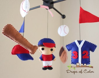 Baby Crib Mobile - Baby Mobile - Baseball Mobile - Boy Mobile - Crib Mobile "Baseball Champion"(You can pick your colors)