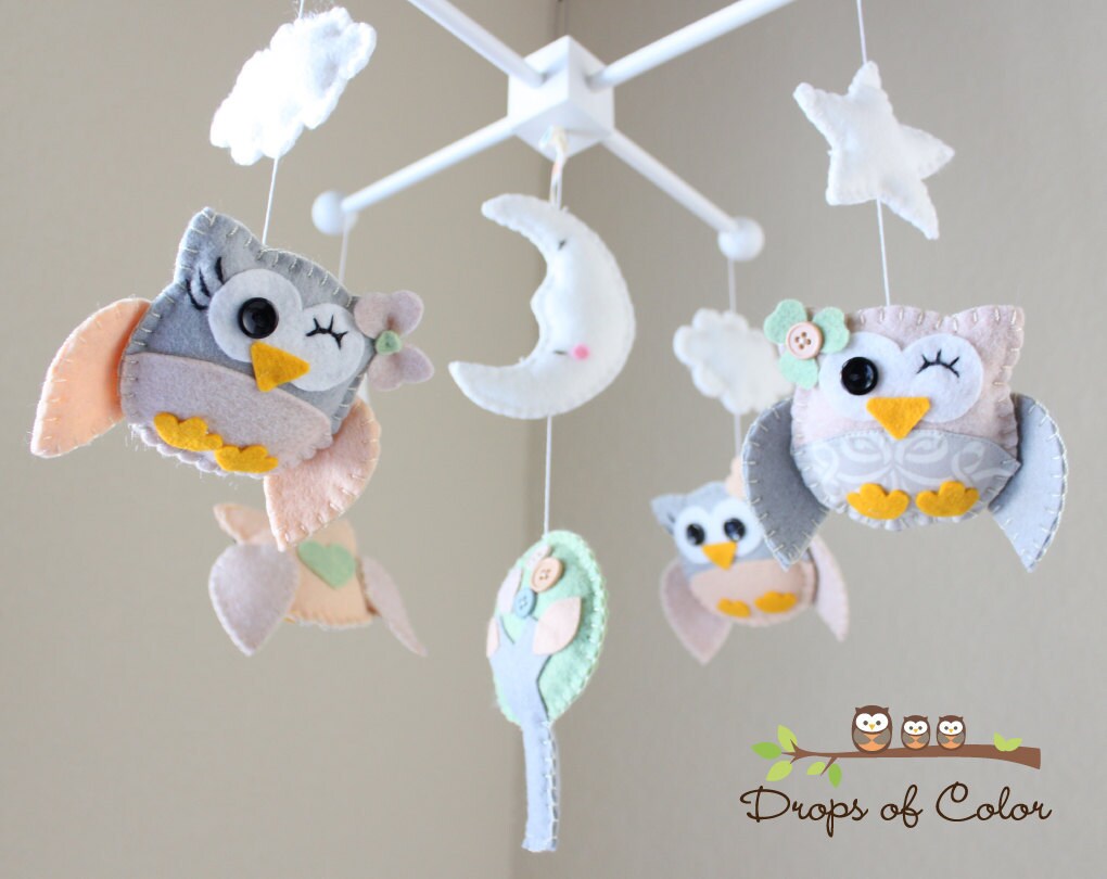 Baby Crib Mobile Baby Girl Mobile Owls by