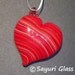 Red Stripe Heart Ornament 2 : DISASTER RELIEF