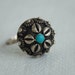 RESERVED for Maura Vintage Turquoise Ring Sterling Silver Sea Urchin