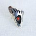 Vintage Red Coral Bear Paw Shadow Box Ring Navajo