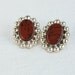 Vintage Mexican Earrings Sterling Silver and Brown Stone Posts