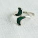 Vintage Malachite Ring Double Moons Entwined