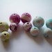Resin pastel bead lot: robin egg blue, magenta purple, lime green swirls - light weight resin beads