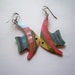 Vintage fish pastel earrings- rainbow fish- light weight perfect for spring and summer - PRICE REDUCED