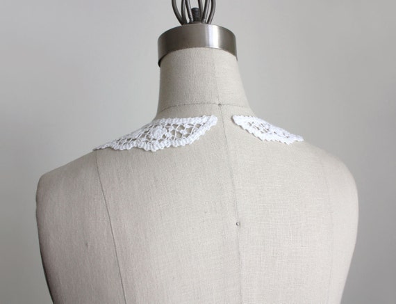 White Cotton Lace Crochet Peter Pan Collar