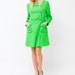 Vintage1960s Kelly Green Mod Pea Coat - Mad Men Coat - Double Breasted Vintage Mid Length Coat Jacket