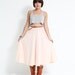 Vintage 90s Pale Peach Midi Skirt - Full Circle Rodeo Skirt - Summer Fashion - Size Medium - Made in USA
