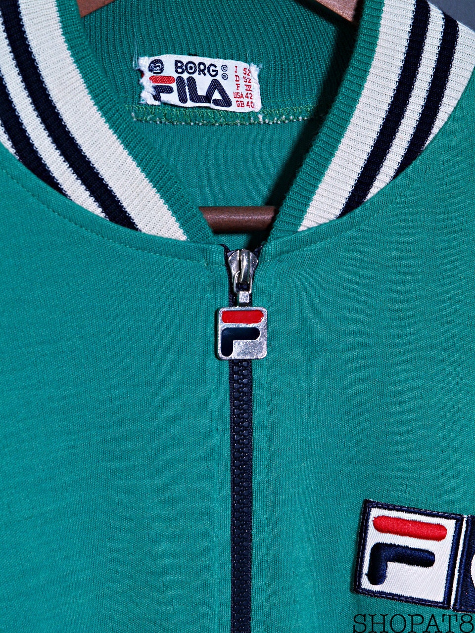 Vintage Fila Bjorn Borg Green Striped Tennis Jacket Rare