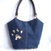 Recycled denim bag leopard print applique eco friendly