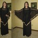 Vintage 60s Plus Size Black Maxi Dress / Cocktail Party Formal Deadstock NOS with Tags Flutter Angel Sheer overlay with Gold trim / XXL