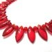 50% OFF SALE Bright Red Flower Petal Glass Necklace, Valentines Day