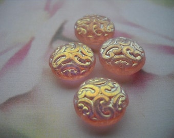 Czech Brocade Beads Ballerina Pink AB