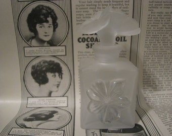 Vintage Frosted Glass Victorian Style Perfume Bottle
