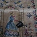 Needlepoint Square Woman With Watering Can