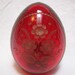 Reserved for RL Ruby Red Russian Faberge Glass Egg