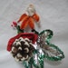 Vintage 1950 Christmas Chenille Santa Pinecone Corsage