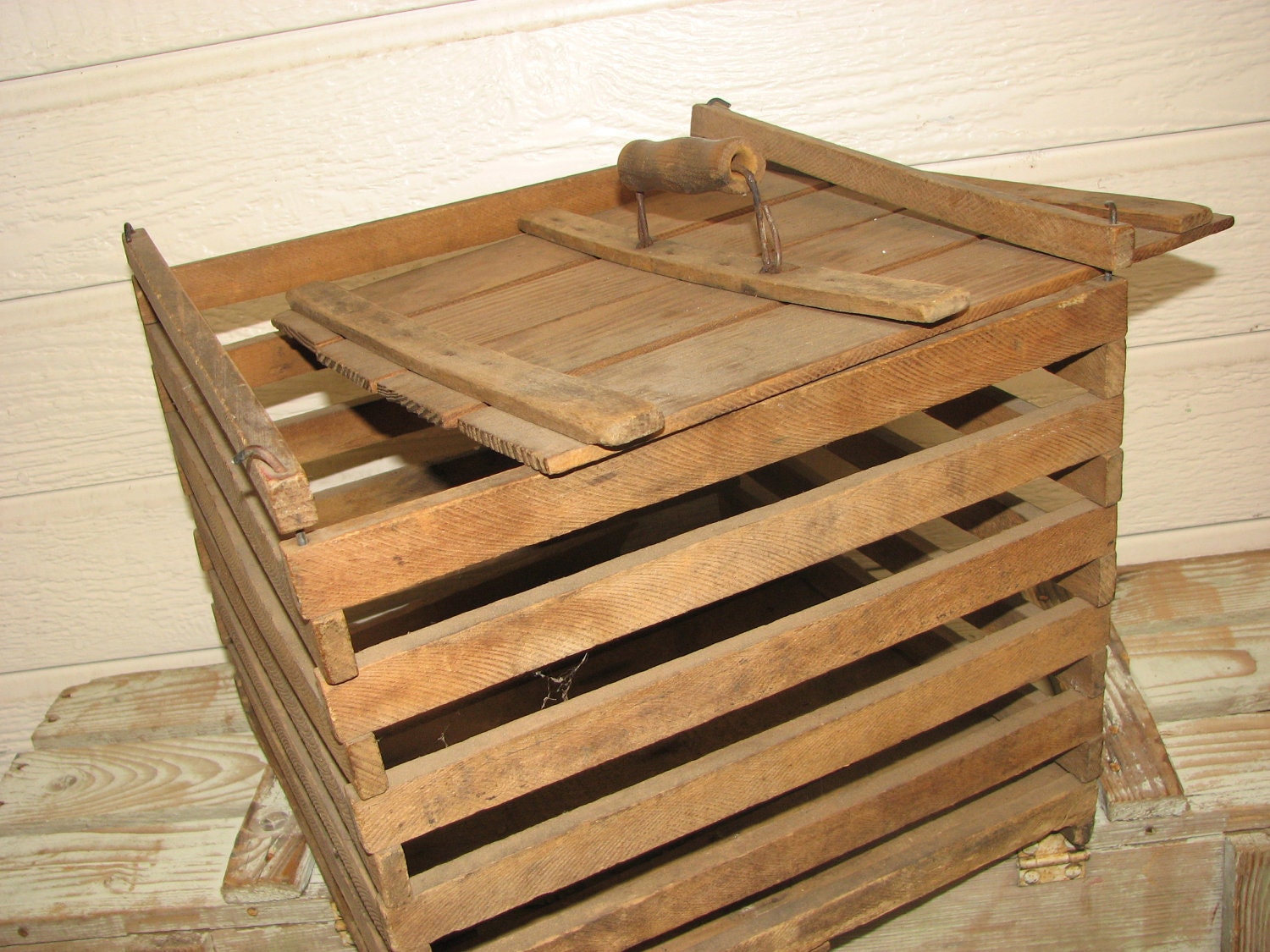 Antique Wooden Chicken Crate Chicken Carrier Primitive Farm