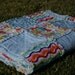 Aqua Blue with Bright Cheerful Colors Flannel Rag Quilt