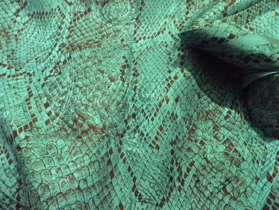 Green Snake Skin Fabric Vintage by locolace on Etsy