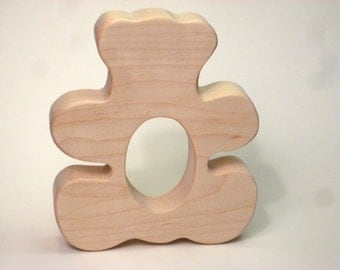 Wooden Teether Baby Teether Teddy Bear Teether for Infants and Toddlers