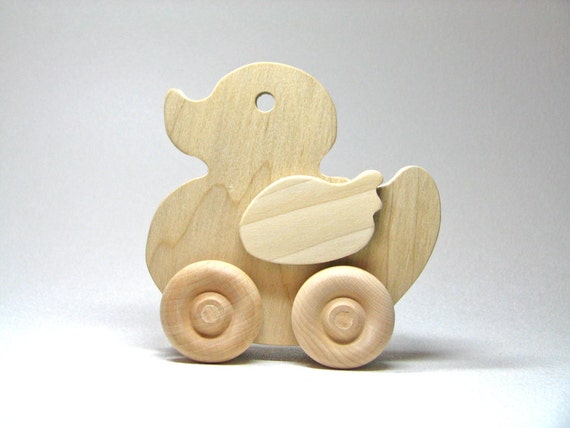 Wood Toy Duck Natural Unfinished Safe and Organic