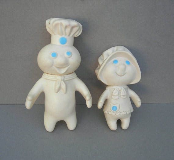 Vintage Pillbury Doughboy Dolls Girl and Boy Poppin Fresh