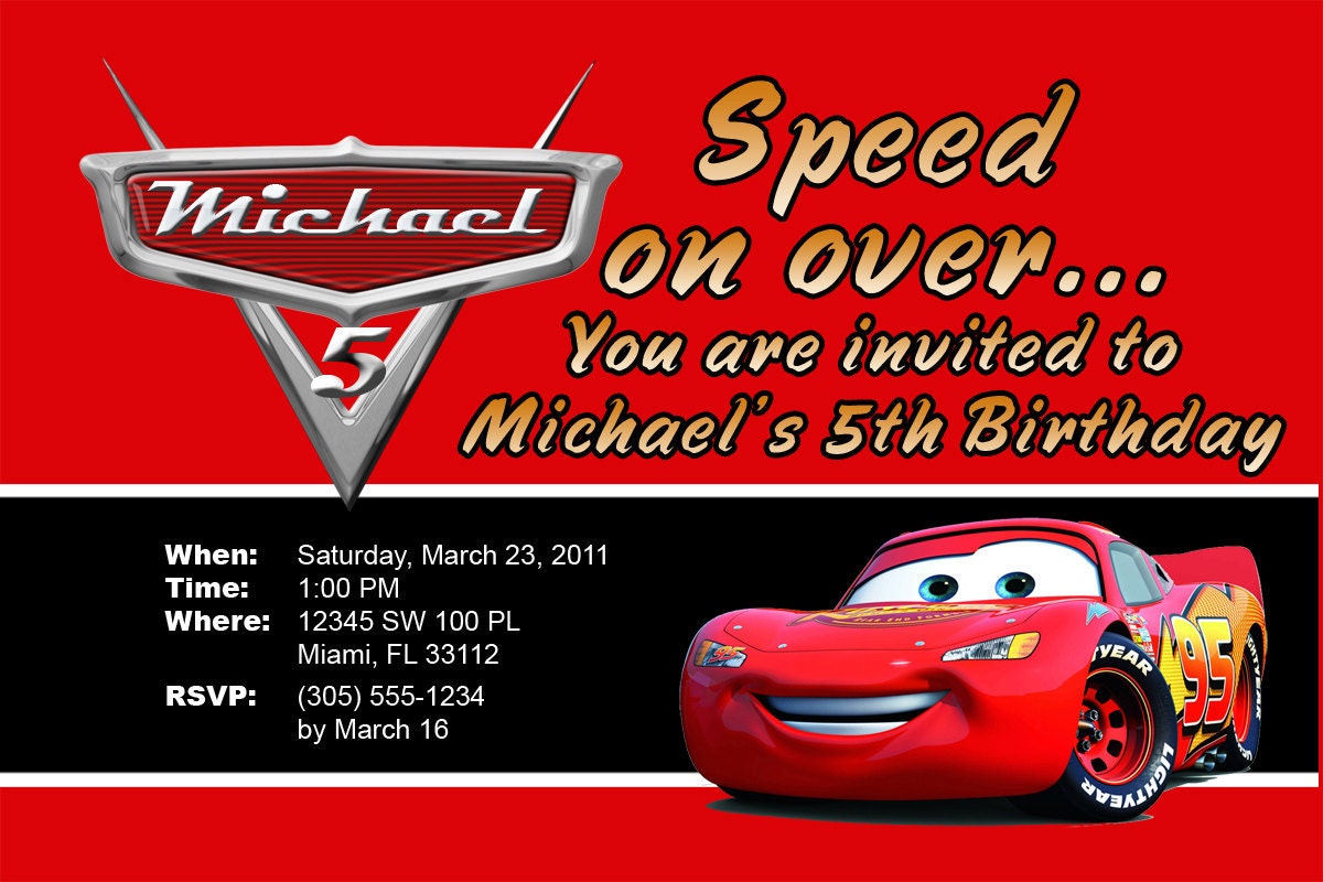 Cars Invitations Custom Designed with your Party by invitationboss