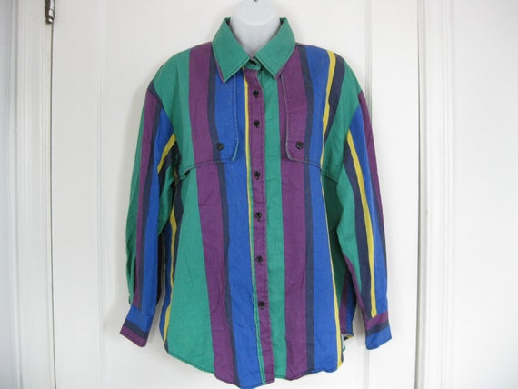 In Living Color Vintage Button Up Shirt 100% Cotton Men Women