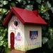 Burgundy Bungalow Birdhouse
