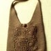 crocheted bag satchel - messenger bag - crossbody bag - Anthropologie style - natural - tan khaki