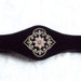 black velvet cinch belt - boho belt - prom - formal - embroidered medallion