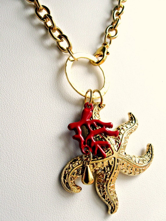 Women, Jewelry, Necklaces, Charm - Starfish Nautical Necklace in Gold ...