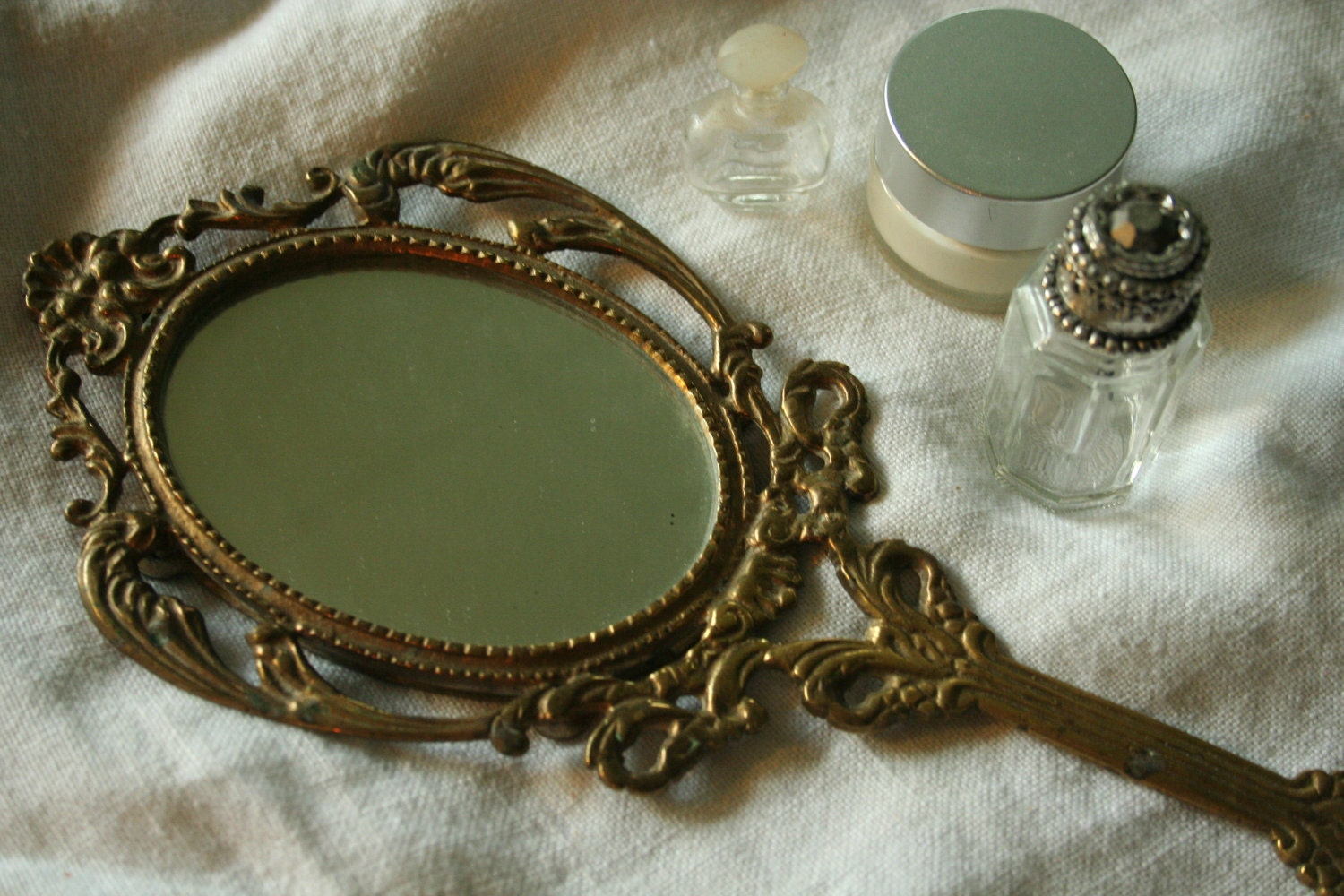 brass hand mirror