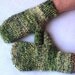 Womans mittens, chunky yarn with wool. green and yellows. UK seller.