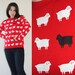 red sweatshirt black sheep white sheep novelty 80s comfy shirt
