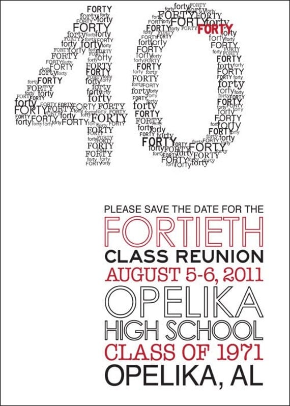 for reunion decoration class Modern Class Reunion Invitation