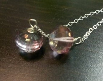 Rosé - Pink Quartz and Silver Dangles Valentine Sweet Heart