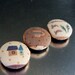 Fabric Buttons, Handmade Button, Autumn Colors, Fabric Magnets - Brown Green Ivory Colors