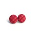CLOSING SALE - Red Checkered Fabric Button Earrings