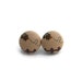 CLOSING SALE - Button Earrings Brown Bee Fabric Button