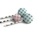 SALE Bobby Pins, Blue Pink Checkered Fabric buttons, Set of Hair Pins, Fabric Covered Button Bobby Pins,Hair Accessories