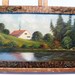 Primitive Antique Out sider Art Country Cottage Folk Art Painting Oil