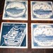 SALE DELFT HOLLAND America Line Cruiseship Coaster Set Steamship Advertising